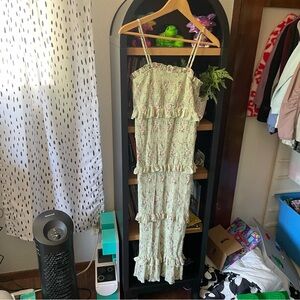 Mable Floral Smocked Ruffle Midi